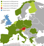 Landkarte zeigt Staaten mit Strompreiskompensation